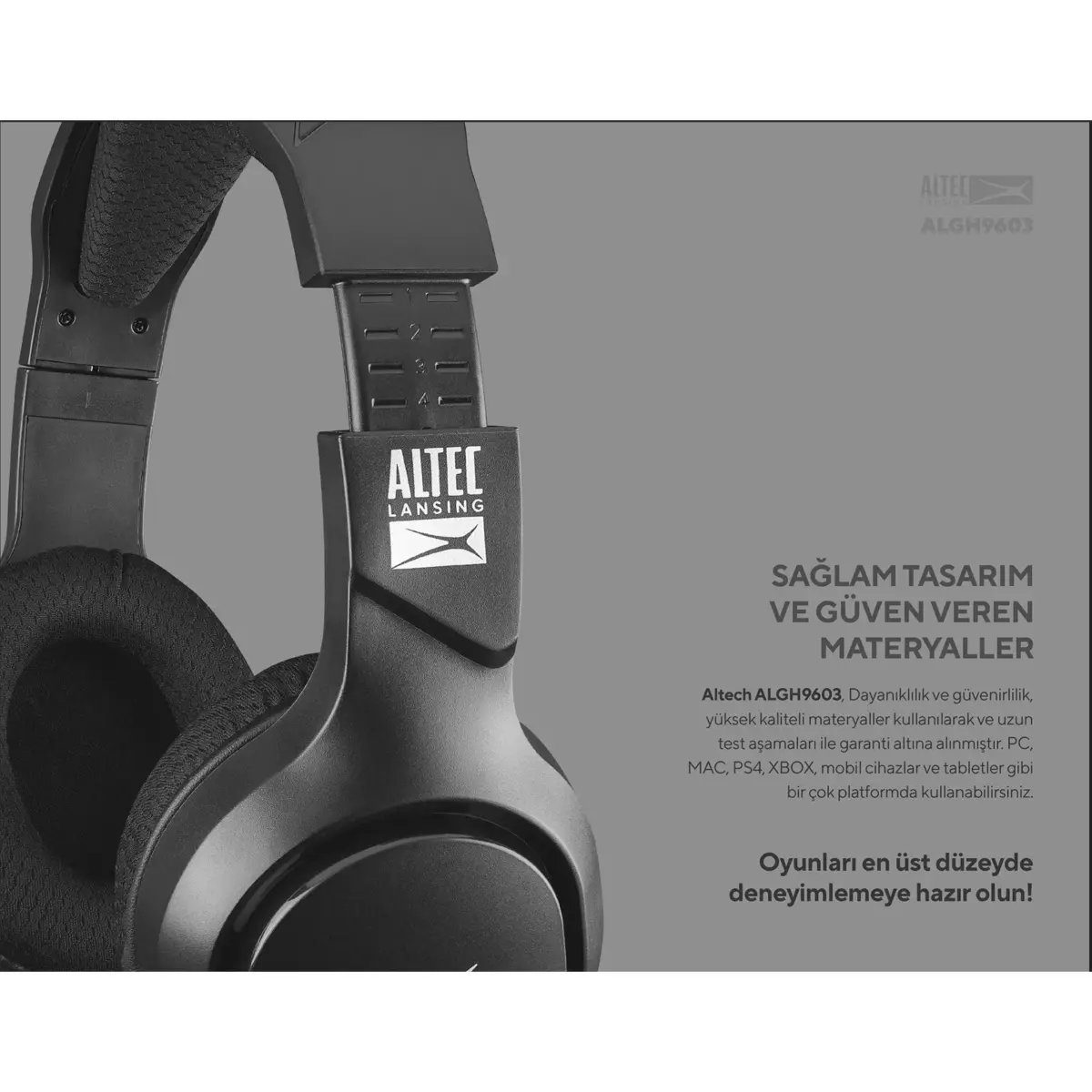 Altec Lansing ALGH9603 Gaming Headset - Mesh Earcups - Blue LED Braided Cable