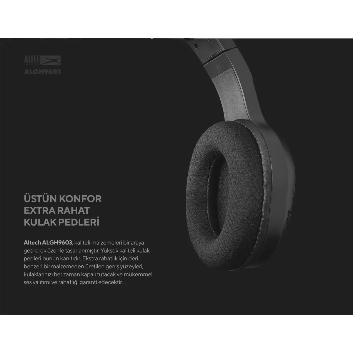 Altec Lansing ALGH9603 Gaming Headset - Mesh Earcups - Blue LED Braided Cable