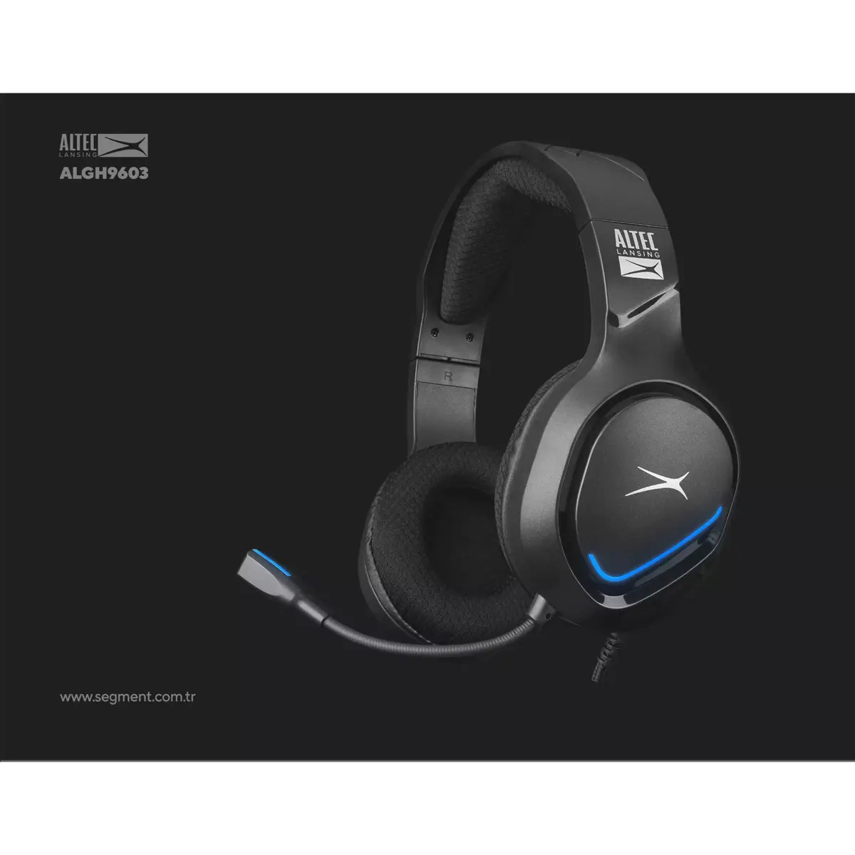 Altec Lansing ALGH9603 Gaming Headset - Mesh Earcups - Blue LED Braided Cable