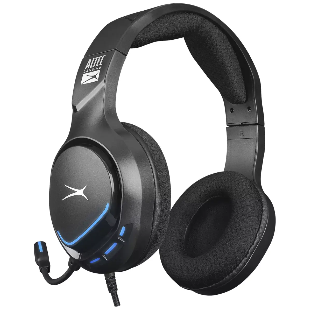 Altec Lansing ALGH9603 Gaming Headset - Mesh Earcups - Blue LED Braided Cable