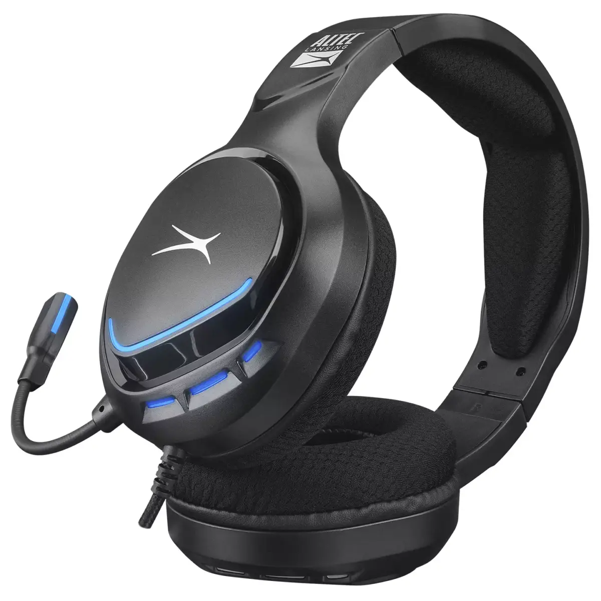 Altec Lansing ALGH9603 Gaming Headset - Mesh Earcups - Blue LED Braided Cable
