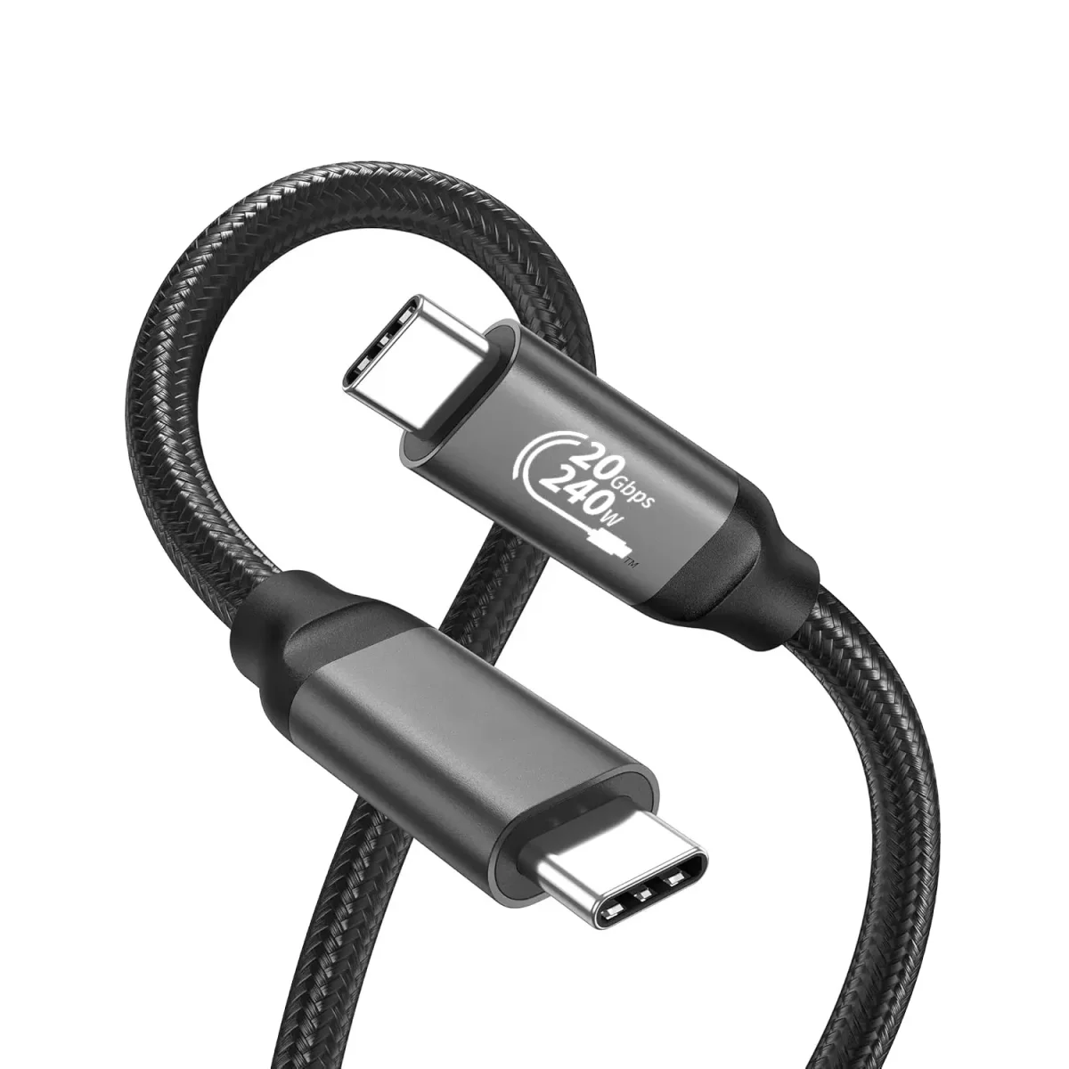 Baseus USB C to USB C Data Transfer Cable USB 3.2 Support 20Gbps 240W PD Fast Charging Cable Nylon Braided (1 Meter)