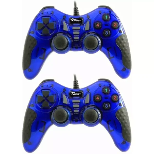 COUGAREGY 9012 USB Dual Gamepad Turbo Controller with Vibration Function (Blue)