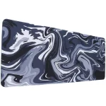 Fluid Pattern Black Grey Gaming Mouse Pad - Extended Size 90 x 40 CM
