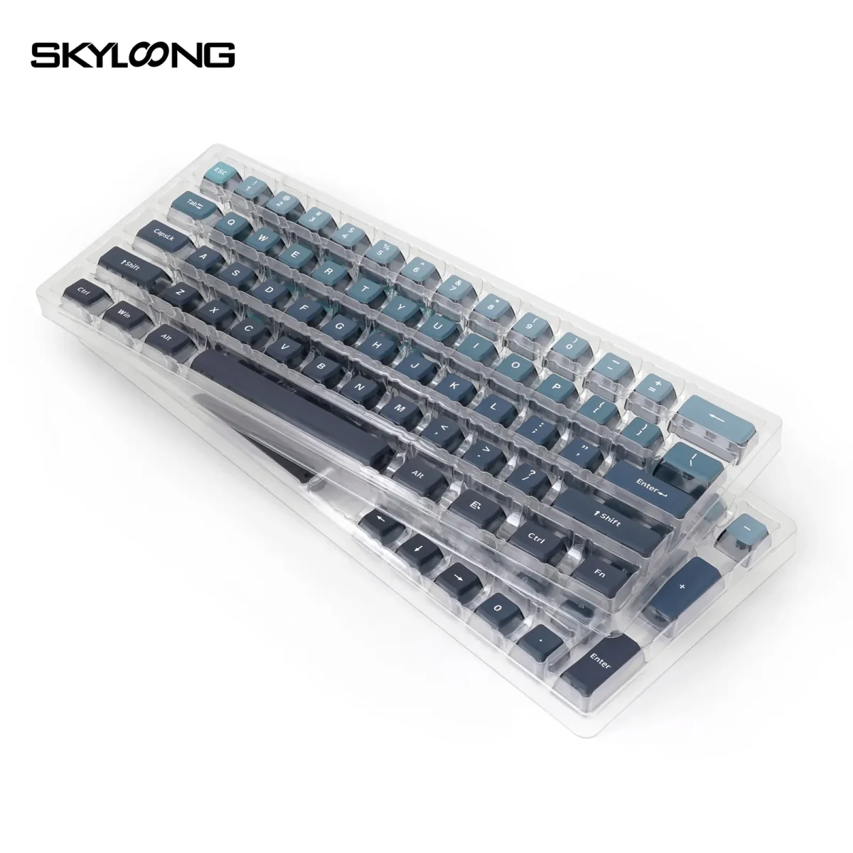 Skyloong GK7 PBT Translucent Keycaps Compatible with 600% Keyboard Layout (Gradient Blue)