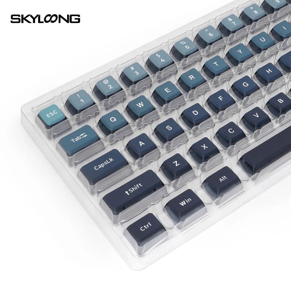Skyloong GK7 PBT Translucent Keycaps Compatible with 600% Keyboard Layout (Gradient Blue)
