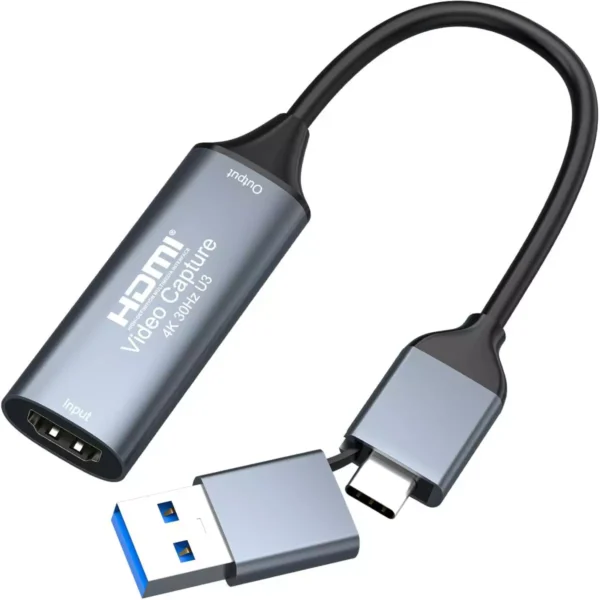 HDMI Capture Card 1060P@60HZ, 4K@30HZ (USB C & USB A)