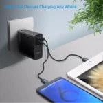 Pisen TS-C093 USB+Type-C QC3.0, 34W Portable Fast Power Combo Travel Charger