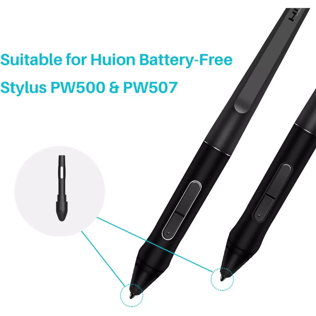 HUION 10 Pack Replacement Nibs PN05 for Drawing Tablet PW500 and PW507 Stylus, Suitable for Kamvas Pro 12Kamvas Pro 13Kamvas Pro 16HS611Q11K V2Kamvas 20Kamvas Pro 20Kamvas Pro 22