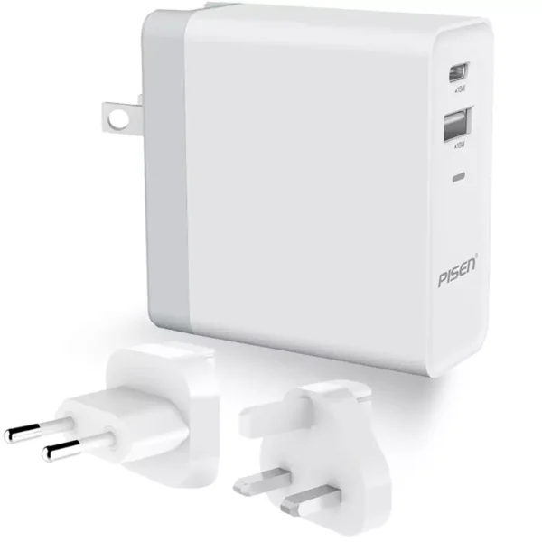 Pisen TS-C093 USB+Type-C QC3.0, 34W Portable Fast Power Combo Travel Charger