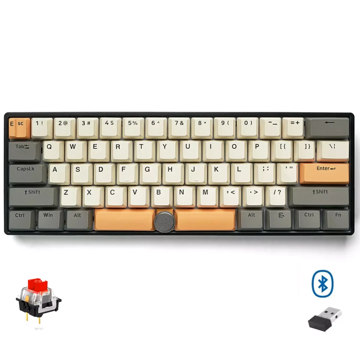 SKYLOONG GK61 PRO RGB Gaming Keyboard - Gateron Yellow Switch - ABS Black Case (Industrial Titanium ash)