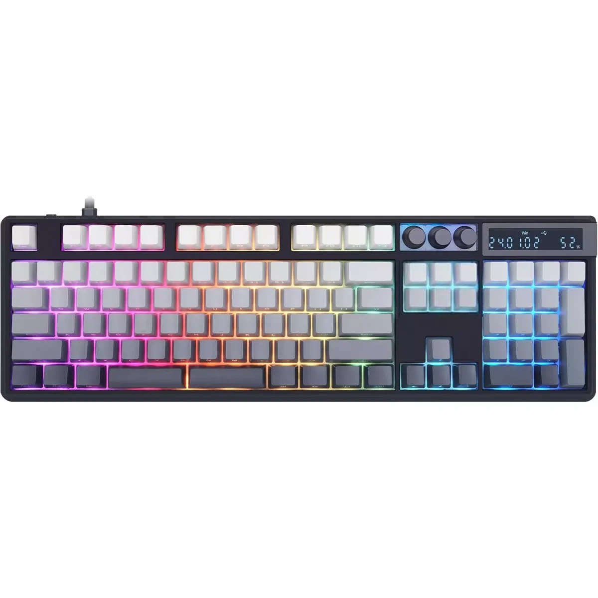 Skyloong GK104 Pro Wired Gaming Mechanical Keyboard - KTT Rose Pink Switches - Upper Twilight Keycaps