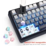 Skyloong GK104 Pro Wired Gaming Mechanical Keyboard - KTT Rose Pink Switches - Upper Twilight Keycaps