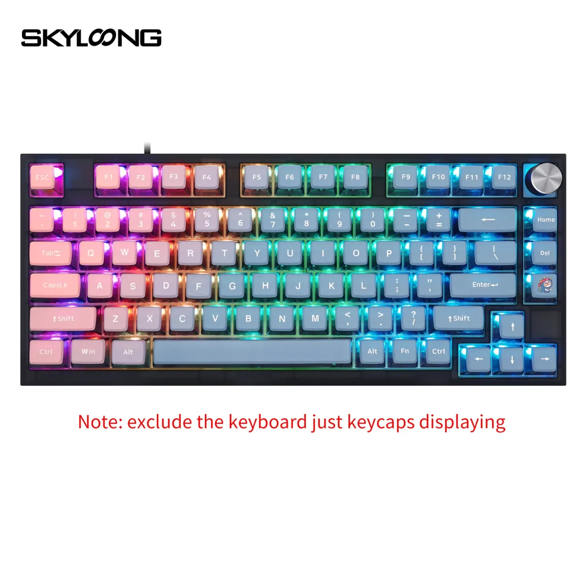 Skyloong GK7 PBT Translucent Keycaps Compatible with 60%65%75%80%96%100% Keyboard Layout (Blue Enchantress)