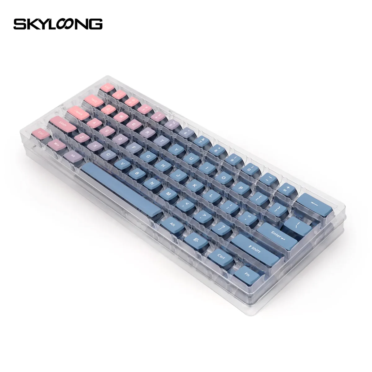 Skyloong GK7 PBT Translucent Keycaps Compatible with 60%65%75%80%96%100% Keyboard Layout (Blue Enchantress)