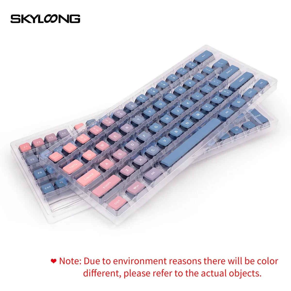 Skyloong GK7 PBT Translucent Keycaps Compatible with 60%65%75%80%96%100% Keyboard Layout (Blue Enchantress)