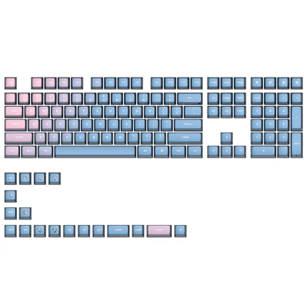 Skyloong GK7 PBT Translucent Keycaps Compatible with 60%65%75%80%96%100% Keyboard Layout (Blue Enchantress)