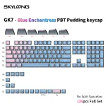 Skyloong GK7 PBT Translucent Keycaps Compatible with 60%65%75%80%96%100% Keyboard Layout (Blue Enchantress)