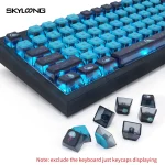 Skyloong GK7 PBT Translucent Keycaps Compatible with 60%65%75%80%96%100% Keyboard Layout (JellyFish)