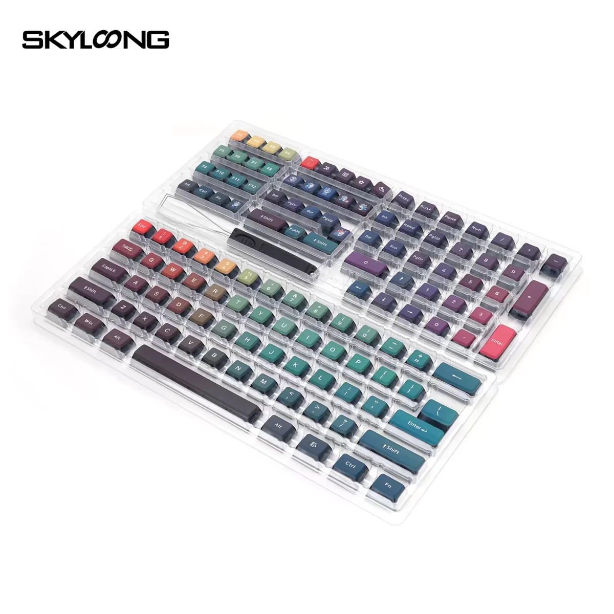 Skyloong GK7 PBT Translucent Keycaps Compatible with 60%65%75%80%96%100% Keyboard Layout (Neon)