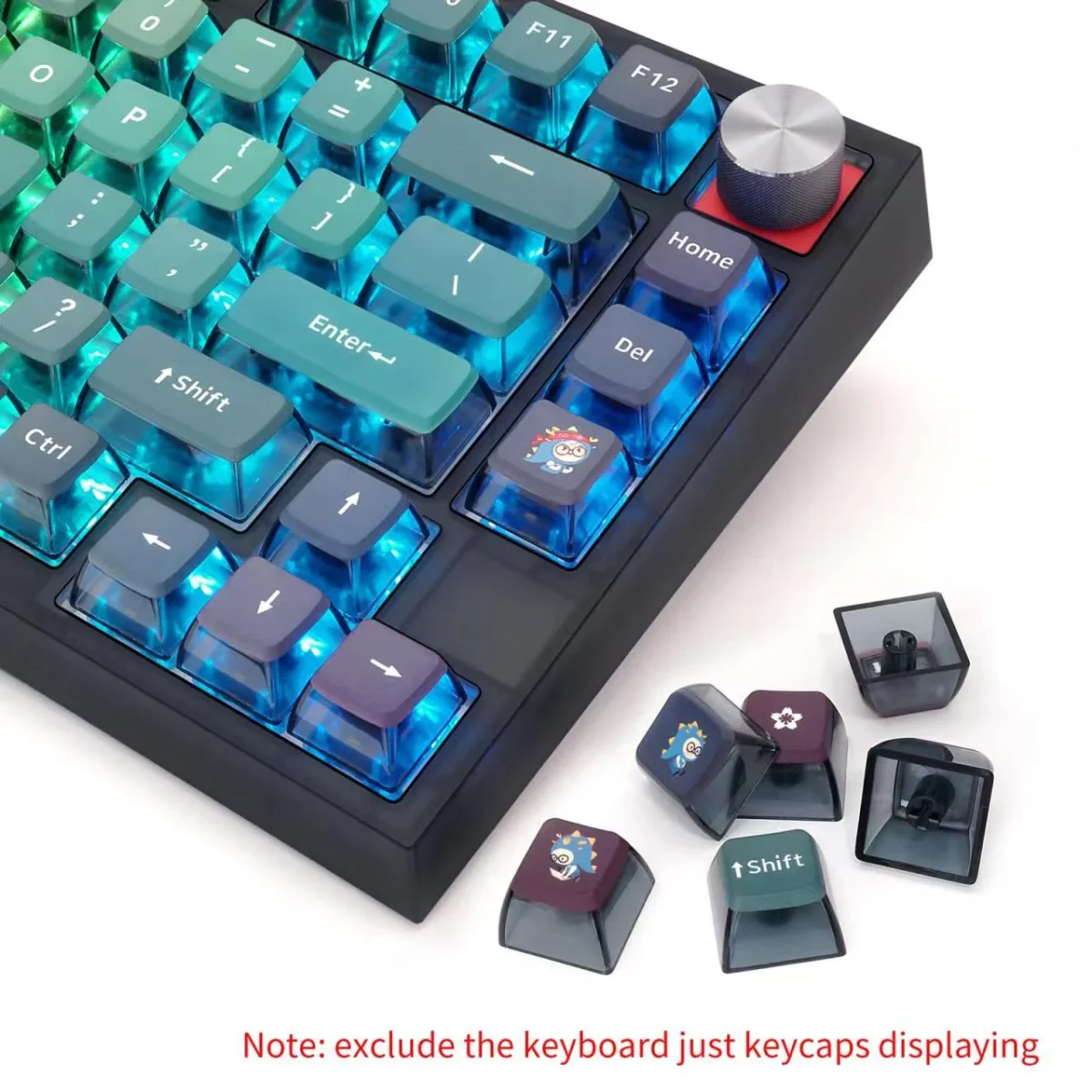 Skyloong GK7 PBT Translucent Keycaps Compatible with 60%65%75%80%96%100% Keyboard Layout (Neon)
