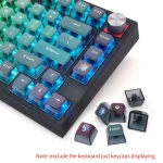 Skyloong GK7 PBT Translucent Keycaps Compatible with 60%65%75%80%96%100% Keyboard Layout (Neon)