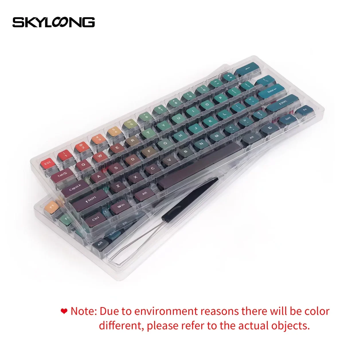 Skyloong GK7 PBT Translucent Keycaps Compatible with 60%65%75%80%96%100% Keyboard Layout (Neon)