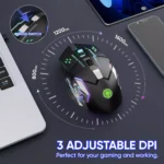 T2 Wireless Gaming Mouse, Silent Clicks, 1600 DPI