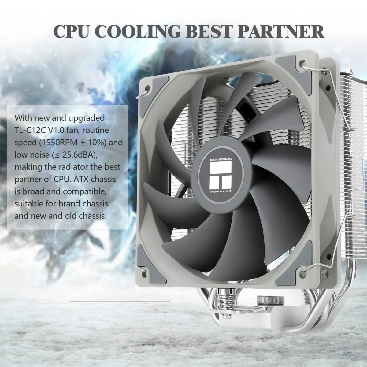 Thermalright AK120 SE Assassin King 120 ARGB CPU Air Cooler, 5 Heatpipes, AMD AM4/AM5/Intel LGA1700/1150/1151/1200