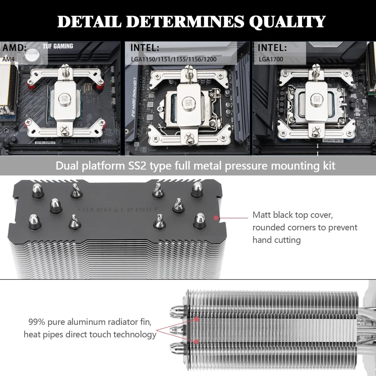 Thermalright AK120 SE Assassin King 120 ARGB CPU Air Cooler, 5 Heatpipes, AMD AM4/AM5/Intel LGA1700/1150/1151/1200