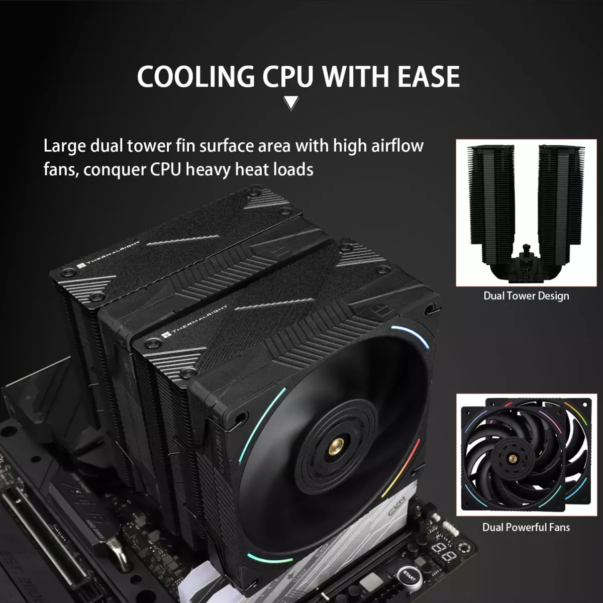 Thermalright Phantom Spirit 120 EVO CPU Cooler,7×6mm Heat Pipes AMD AM4 AM5/Intel 1700/1150/1151/1200/17XX/2011