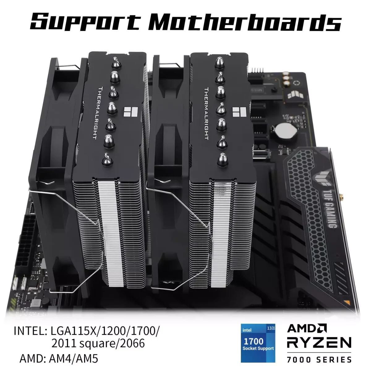 Thermalright Phantom Spirit 120SE ARGB CPU Cooler Double Towers, 7 Heat Pipes, Double PWM Fans, Intel 1700/1200/1150/1151&AMD:AM4/AM5