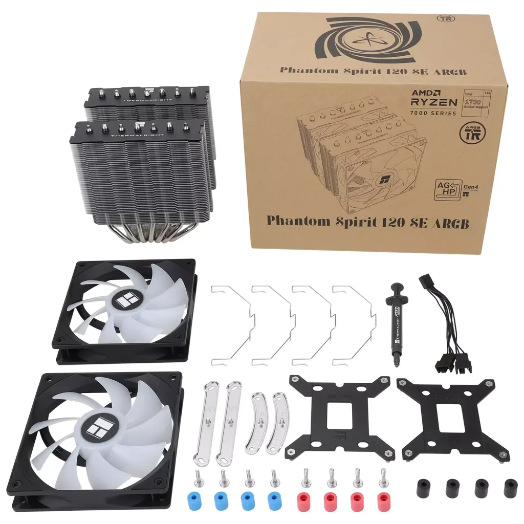 Thermalright Phantom Spirit 120SE ARGB CPU Cooler Double Towers, 7 Heat Pipes, Double PWM Fans, Intel 1700/1200/1150/1151&AMD:AM4/AM5