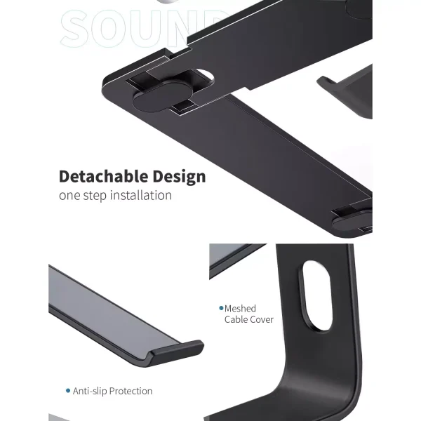 Z1 Laptop Stand, Aluminum Ergonomic Laptops Elevator for Desk, Compatible with 10 to 15.6 Inches, Black