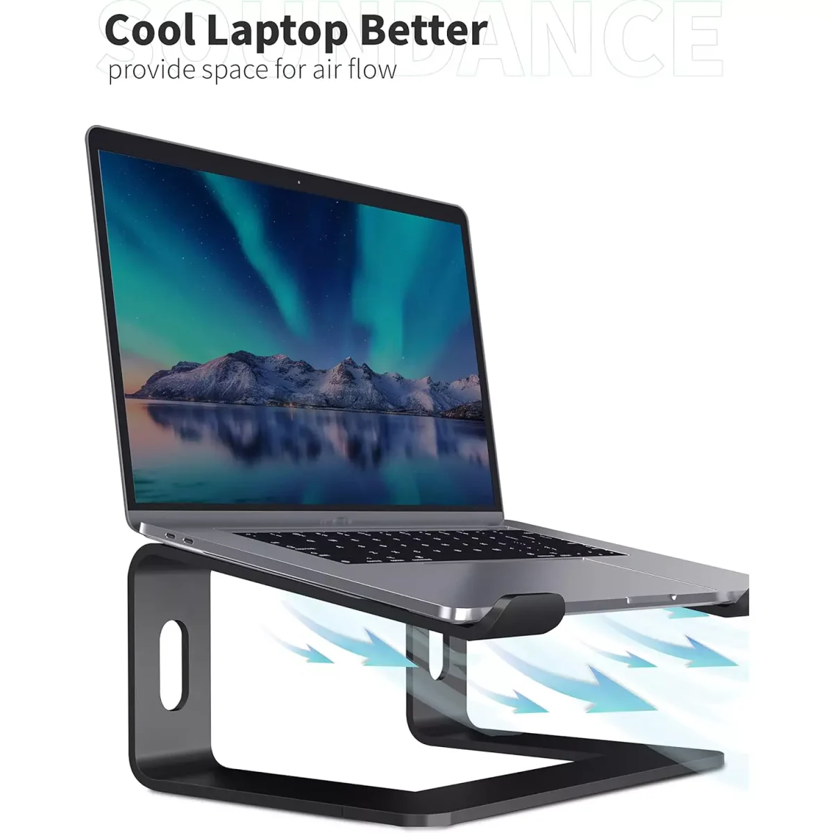 Z1 Laptop Stand, Aluminum Ergonomic Laptops Elevator for Desk, Compatible with 10 to 15.6 Inches, Black