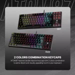 FANTECH ATOM MK876 V2 TKL RGB Mechanical Gaming Keyboard - Hot-Swappable BLUE Switch (Black)