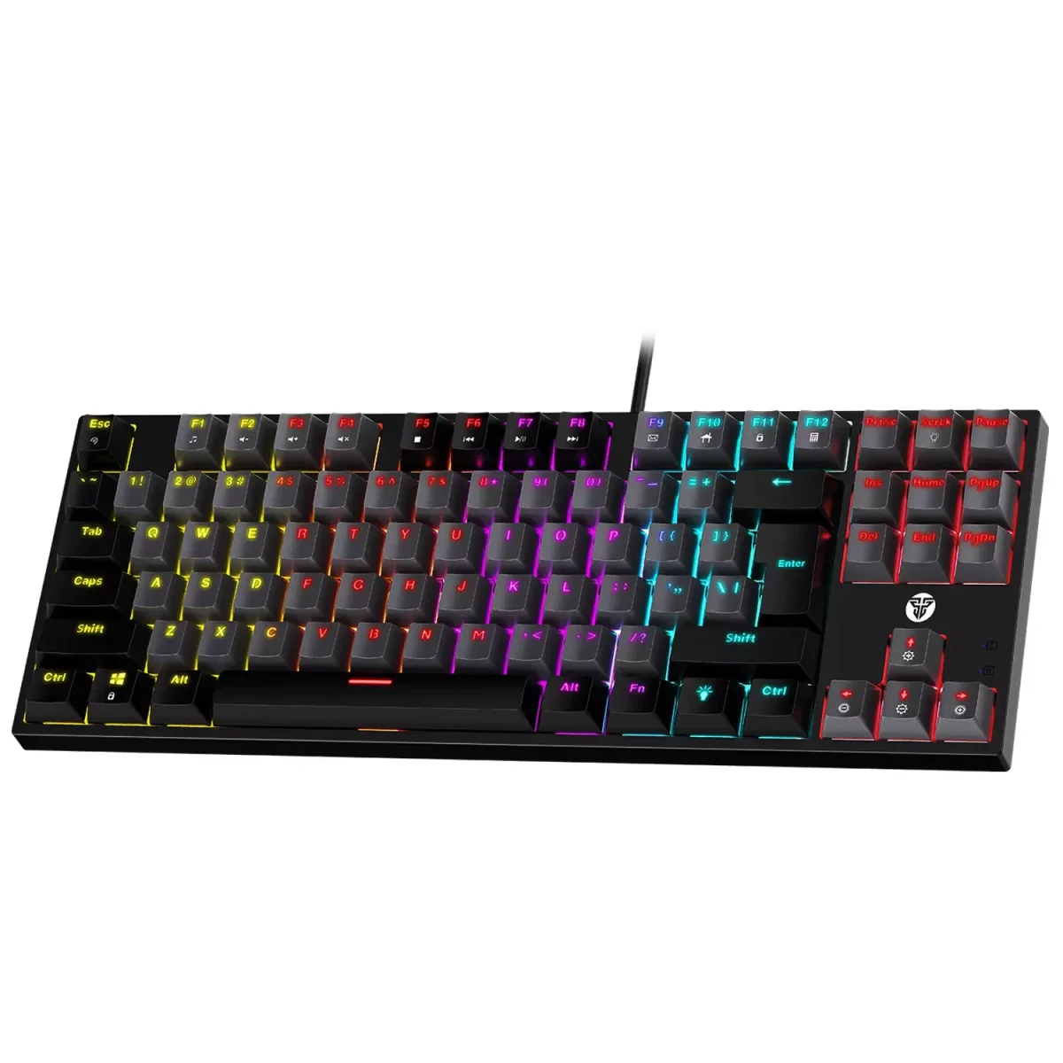 FANTECH ATOM MK876 V2 TKL RGB Mechanical Gaming Keyboard - Hot-Swappable BLUE Switch (Black)