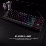 FANTECH ATOM MK876 V2 TKL RGB Mechanical Gaming Keyboard - Hot-Swappable BLUE Switch (Black)