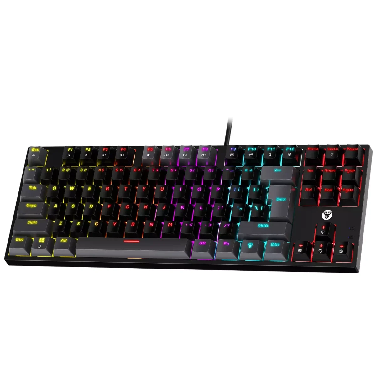 FANTECH ATOM MK876 V2 TKL RGB Mechanical Gaming Keyboard - Hot-Swappable BLUE Switch (Black)
