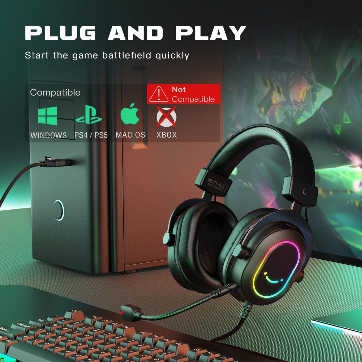 FIFINE H6 AmpliGame USB Gaming Headset - 7.1 Surround Sound with EQ Mode