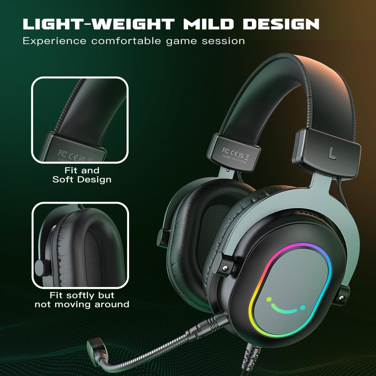 FIFINE H6 AmpliGame USB Gaming Headset - 7.1 Surround Sound with EQ Mode