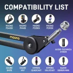 MAONO BA37 Microphone Boom Arm Heavy Duty Adjustable Metal Suspension Upgraded Desk Clamp and 3/8" to 5/8" Screw Adapter
