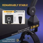 MAONO BA37 Microphone Boom Arm Heavy Duty Adjustable Metal Suspension Upgraded Desk Clamp and 3/8" to 5/8" Screw Adapter