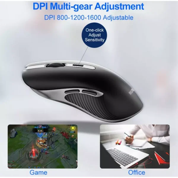 Philips M525 Rechargeable Wireless Mouse - Optical Sensor 1600 DPI - Silent Clicks