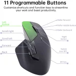 Rapoo MT760 Wireless Mouse, Bluetooth 5.0 and 2.4G Up to 4 Devices, 11 Programmable Buttons 4000 DPI