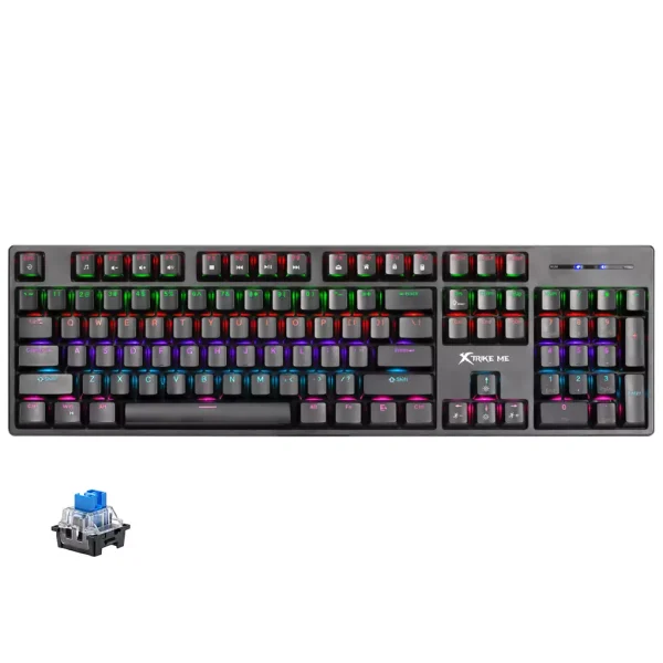 XTRIKE ME GK918 Gaming Mechanical Keyboard - Blue Switches - Rainbow LED Lighting