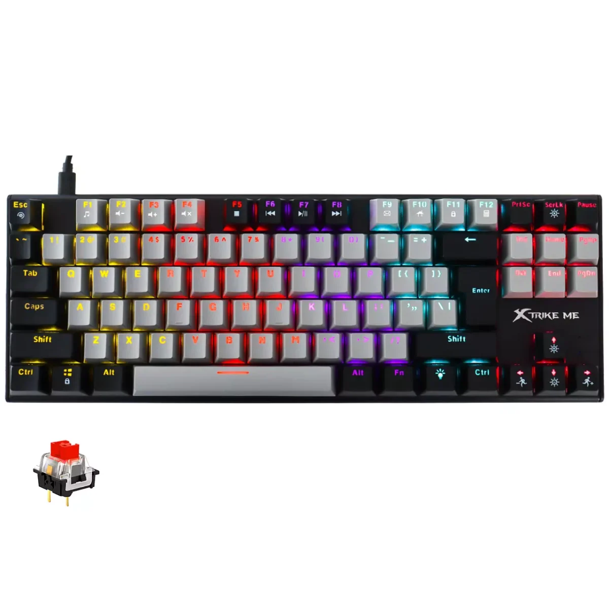 XTRIKE ME GK989A Gaming Mechanical Keyboard - Red Switches - Rainbow LED Lighting