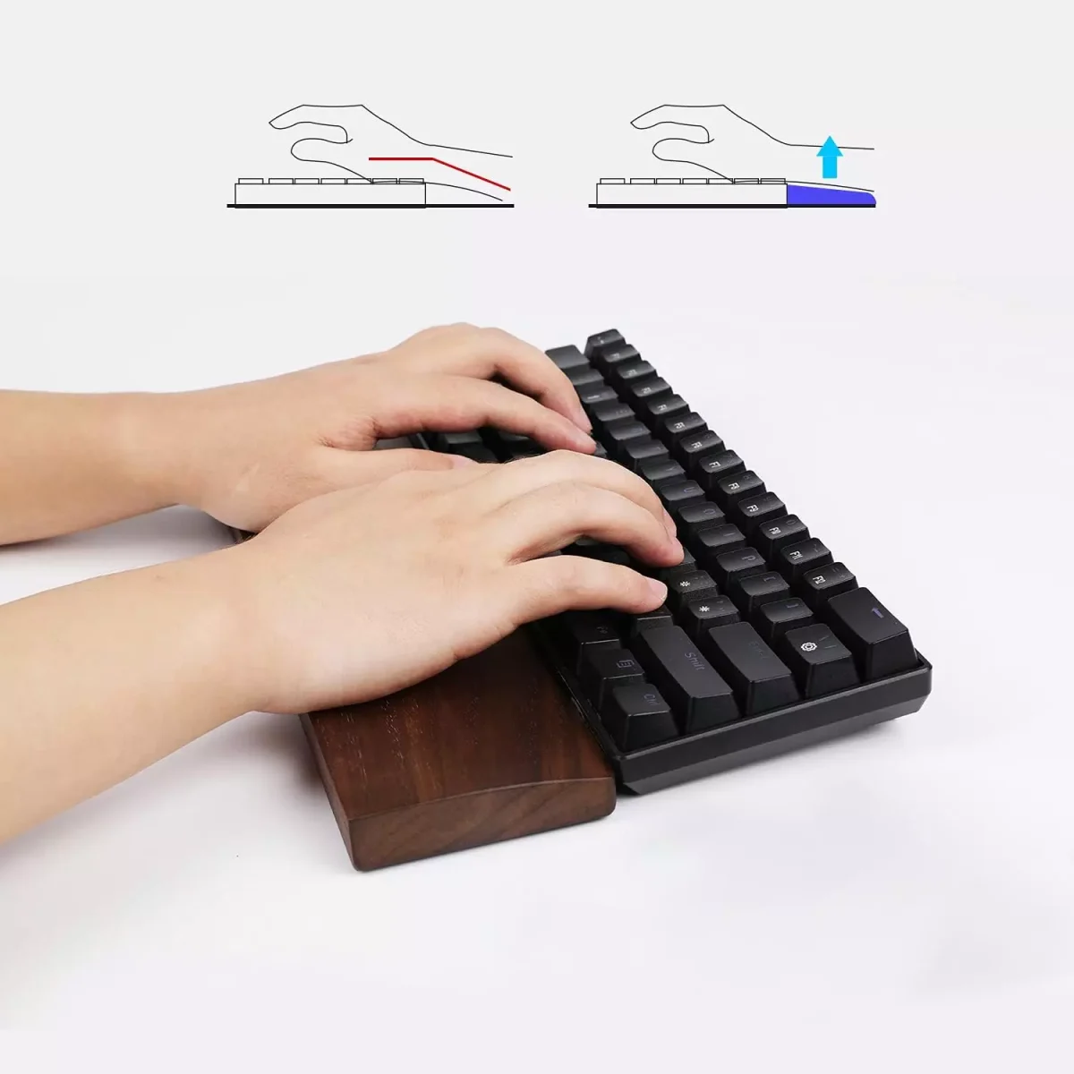 SKYLOONG Walnut Wooden Keyboard Wrist Rest (60%)