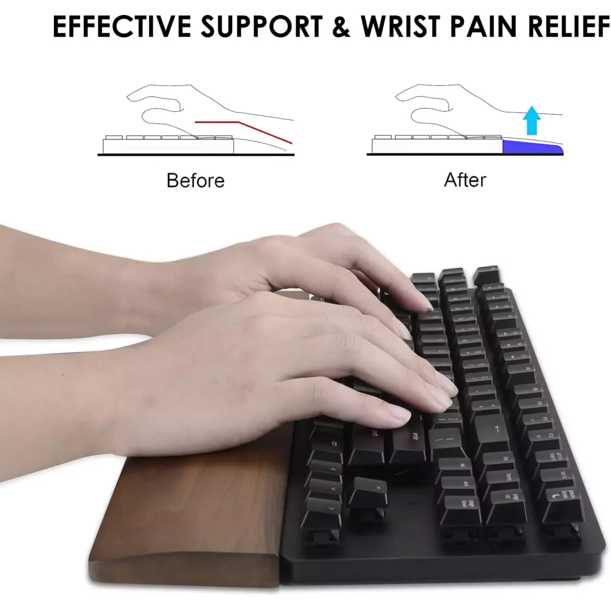 SKYLOONG Walnut Wooden Keyboard Wrist Rest (TKL)