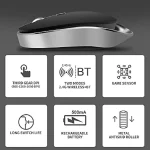 K-Snake BM800 Wireless, Bluetooth Rechargable Mouse - 1600 DPI Optical Sensor - Silent Clicks